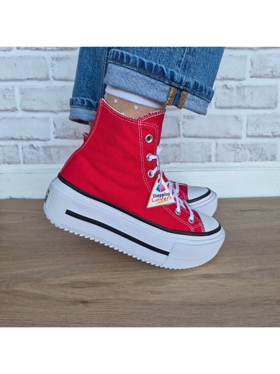 Converse Chuck Taylor Lift Double Stack Hi Sz 7 Men\'s shoes Sneaker Red A15542C main image 4
